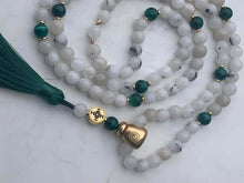 Load image into Gallery viewer, MALA - White Jade for Balance, Malachite for Transformation and Joy
