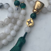 Load image into Gallery viewer, MALA - White Jade for Balance, Malachite for Transformation and Joy
