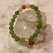 Load image into Gallery viewer, GREEN AVENTURINE  with MOONSTONE &amp; NATURAL STRIPED AGATE The Stones of Wealth, Opportunities, Feminine Energy &amp; Success, 8mm
