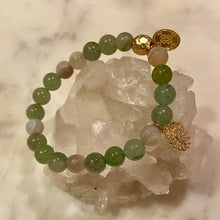 Load image into Gallery viewer, GREEN AVENTURINE  with NATURAL STRIPED AGATE The Stones of Opportunity, Wealth &amp; Love, 8mm
