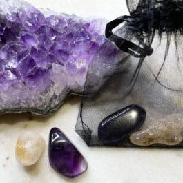 POCKET STONES  Amethyst & Citrine - The Stones of Health & Wealth