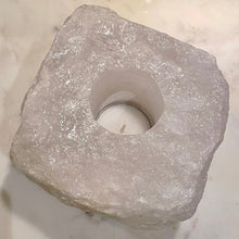 Load image into Gallery viewer, &quot;ICE&quot; QUARTZ CRYSTAL TEALIGHT CANDEL HOLDER, INTERIOR -  The Stone of Power
