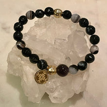 Load image into Gallery viewer, NATURAL BLACK AGATE - The Stone of Grounding and Protection,  8mm Faceted
