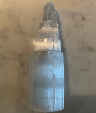 Load image into Gallery viewer, &quot;ENERGY TOWER&quot; OF SELENITE, INTERIOR -  The Stone of Purity &amp; Protection, Small
